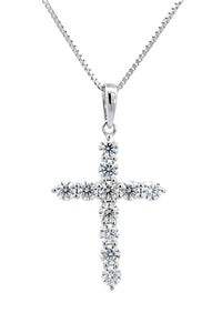 GEORGINI GOLD CROSS 1TCW IN 9CT WHITE GOLD PENDANT