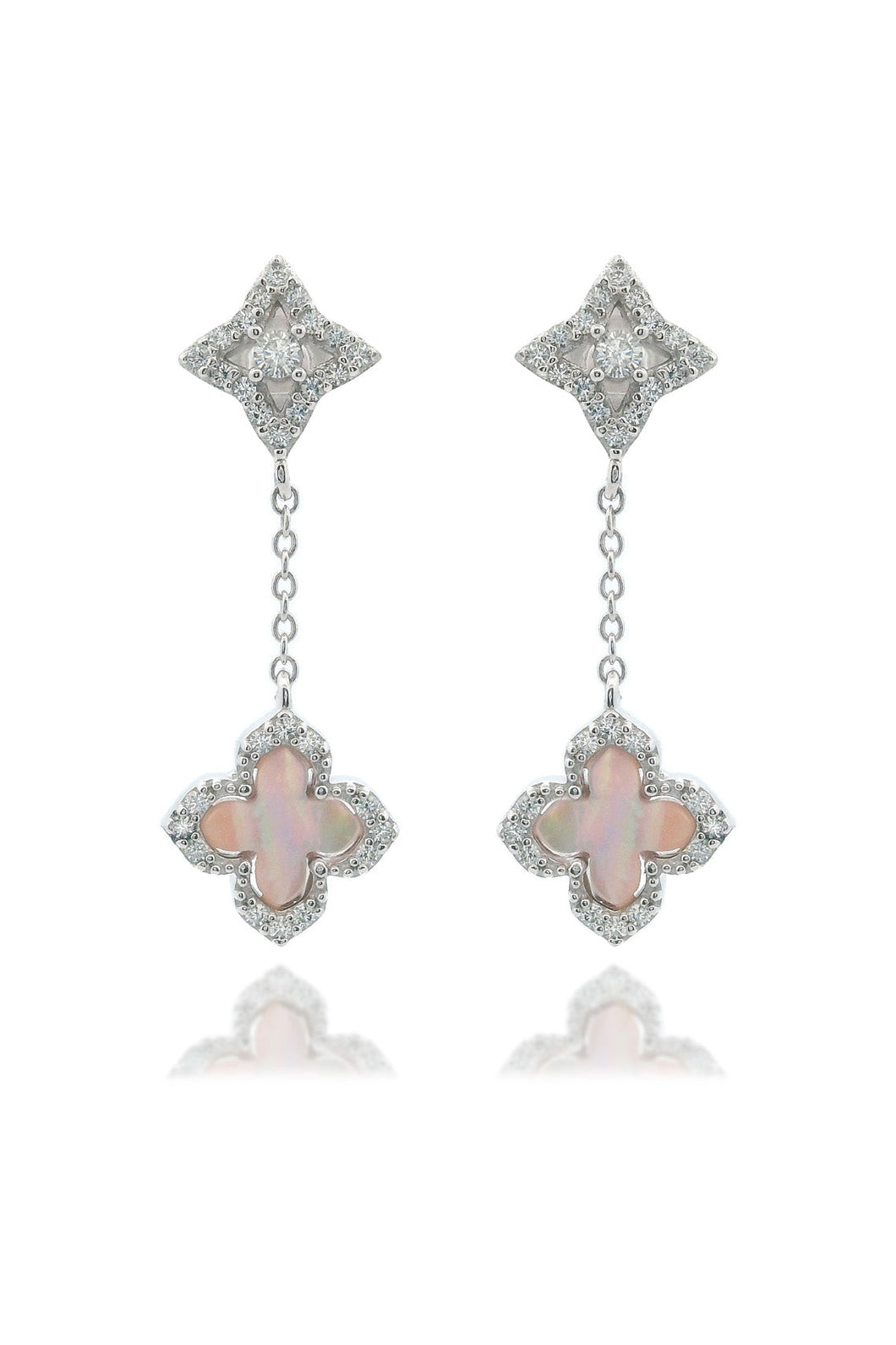 SYDNEY SOIRÉE FAIRWATER MOTHER OF PEARL DROP EARRINGS SILVER