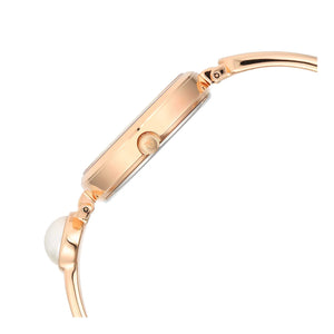 Titan Raga Power Pearls Quartz Analogue Rose Gold Dial Metal Strap with pearl Watch for Women