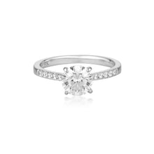 Load image into Gallery viewer, GEORGINI GOLD ROUND BRILLIANT CUT 1.25CTW MOISSANITE ENGAGEMENT RING IN 9CT WHITE GOLD