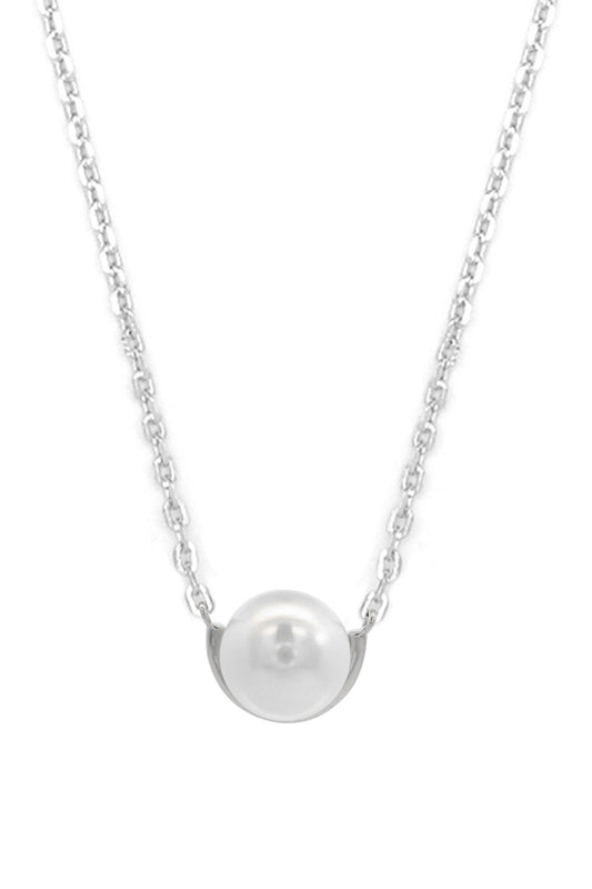 ADAGIO CRESCENT NINE-2-FIVE PEARL NECKLACE SILVER