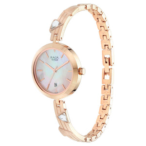 Titan Raga Viva Mother of Pearl Dial Women Watch With Metal Strap