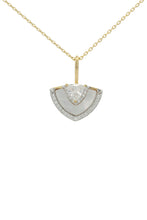 Load image into Gallery viewer, CHIC NOEL MOTHER OF PEARL FAN PENDANT GOLD