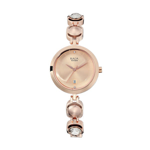 Titan Raga Viva Rose Gold Dial Analogue with Date Metal Strap watch for Women