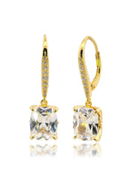 Load image into Gallery viewer, SYDNEY SOIRÉE ELAINE CUSHION CUT DROP EARRINGS GOLD