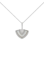 Load image into Gallery viewer, CHIC NOEL MOTHER OF PEARL FAN PENDANT SILVER