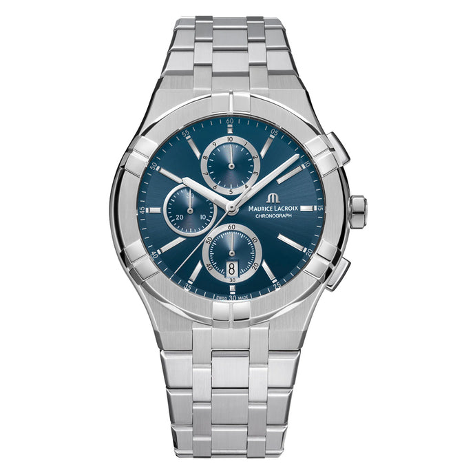 Maurice Lacroix AIKON Quartz Chronograph 42mm Blue Dial Watch