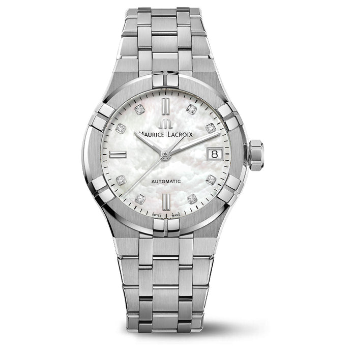 Maurice Lacroix AIKON Automatic Date 35mm Mother-of-pearl Set with Diamonds Watch