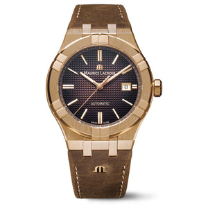 Maurice Lacroix AIKON Automatic Date 42mm Limited Edition Brown Clous De Paris Patterned Dial Watch