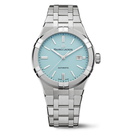 Maurice Lacroix AIKON Automatic 42mm Limited Edition Turquoise Clous De Paris Patterned Dial Watch