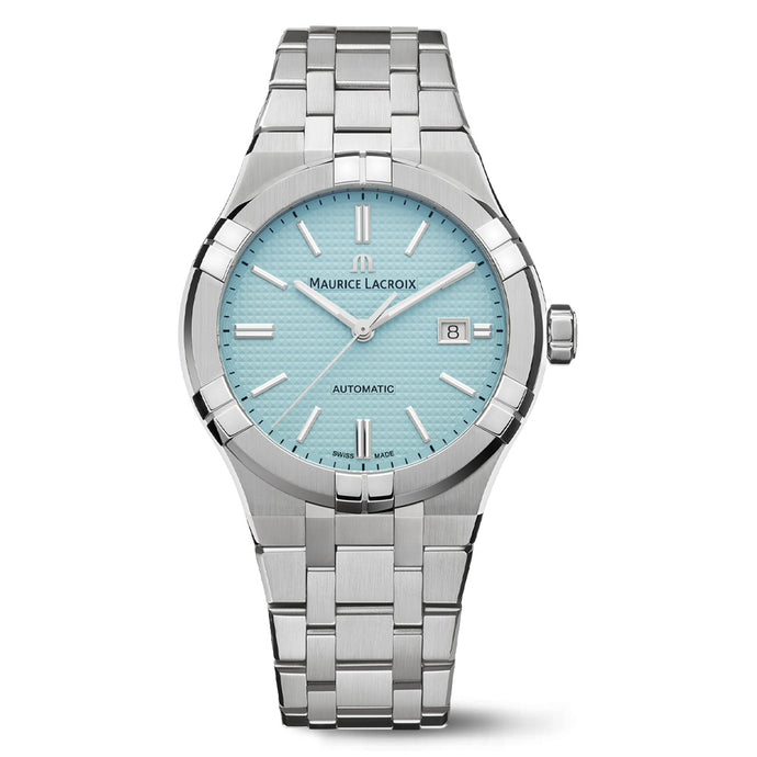 Maurice Lacroix AIKON Automatic 42mm Limited Edition Turquoise Clous De Paris Patterned Dial Watch