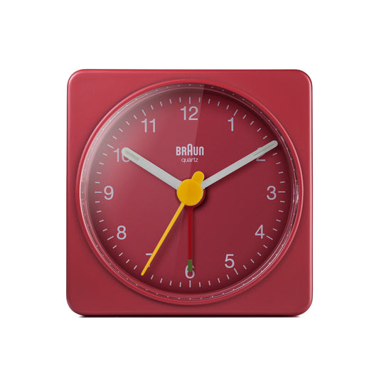 Braun Classic Travel Analogue Alarm Clock Red