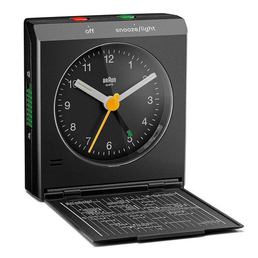 Braun Black Classic Travel Analogue Alarm Clock