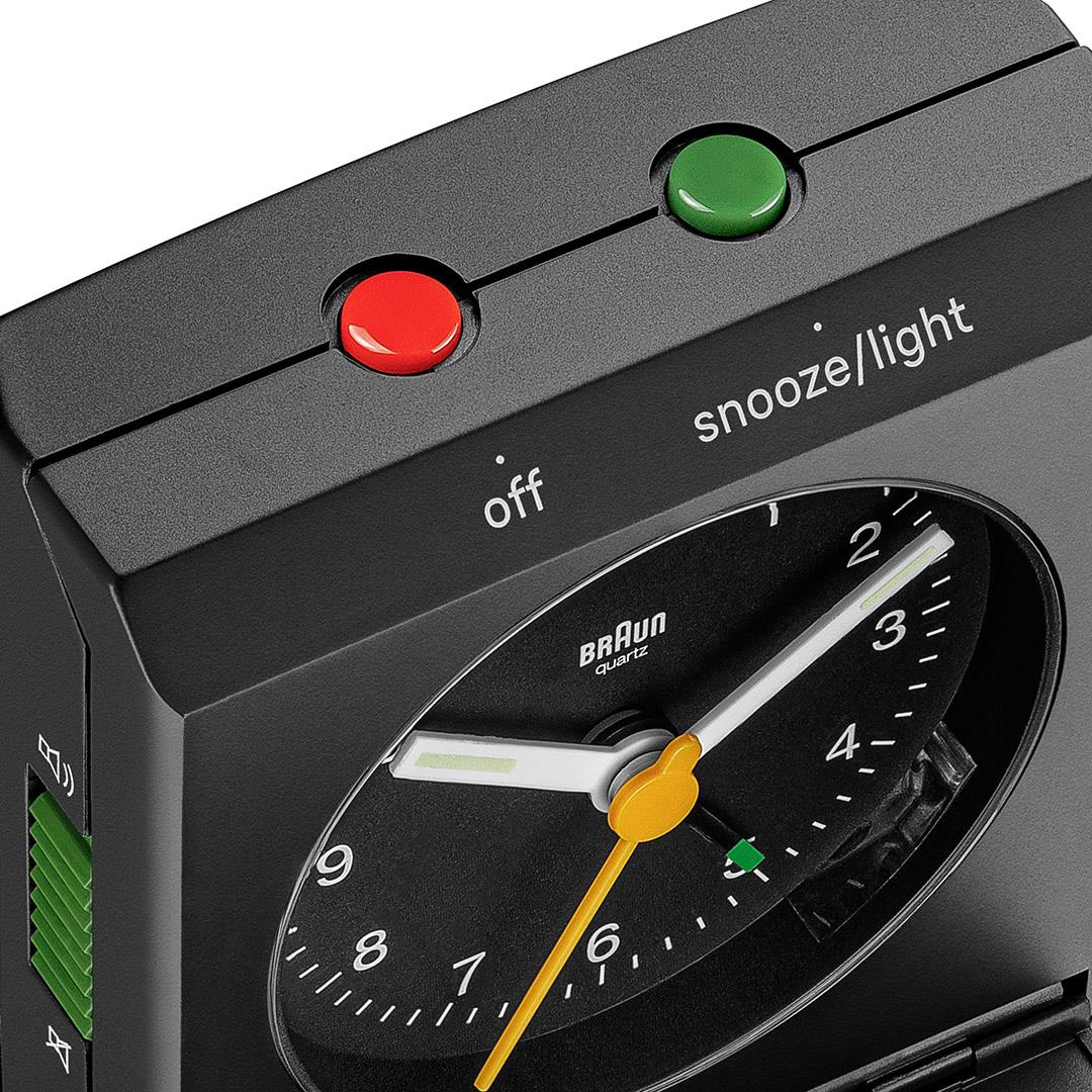 Braun Black Classic Travel Analogue Alarm Clock
