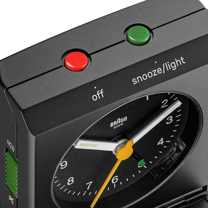 Braun Black Classic Travel Analogue Alarm Clock