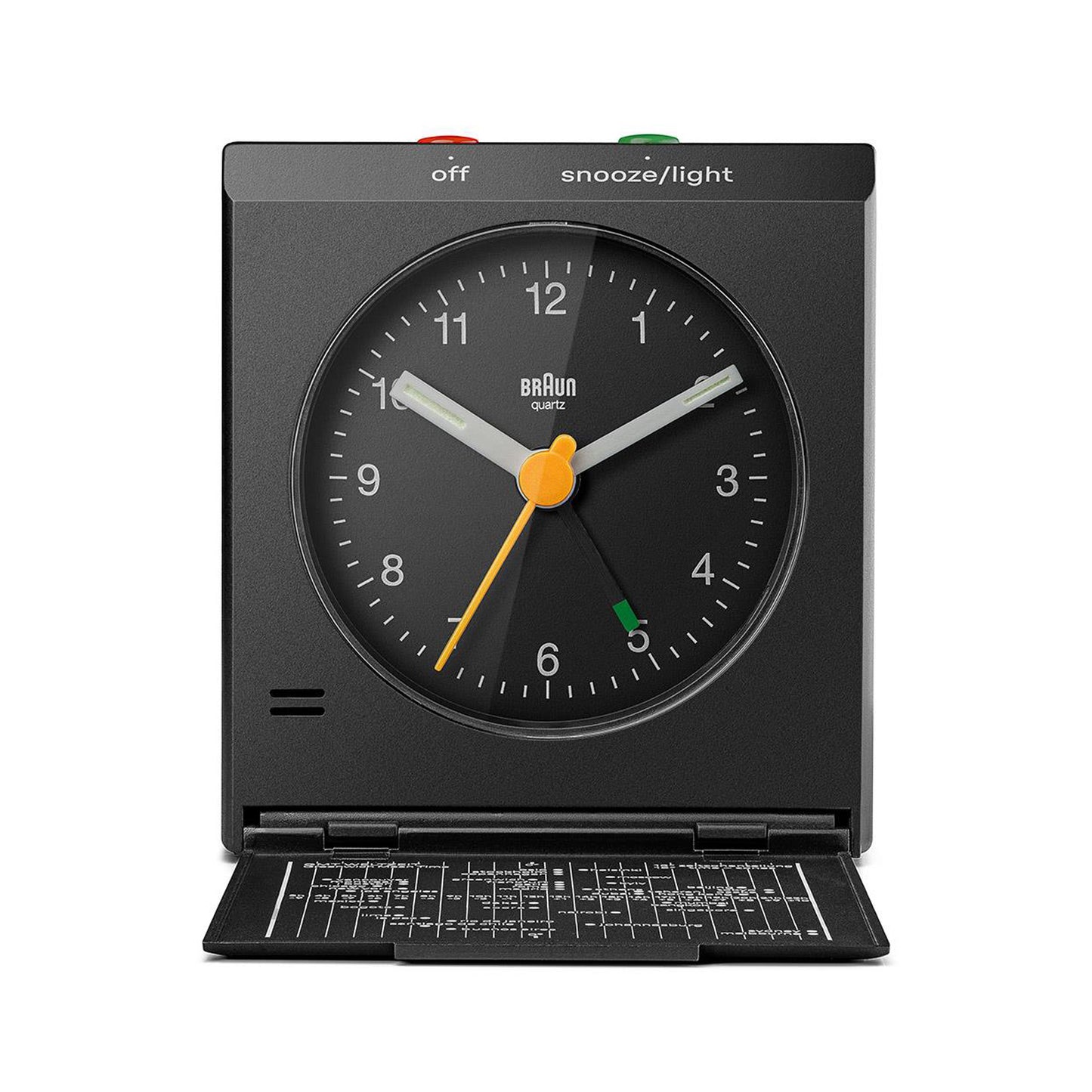 Braun Black Classic Travel Analogue Alarm Clock