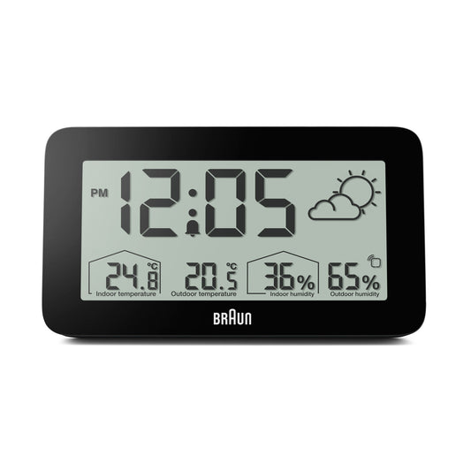 Braun Digital Weather Station Clock Black