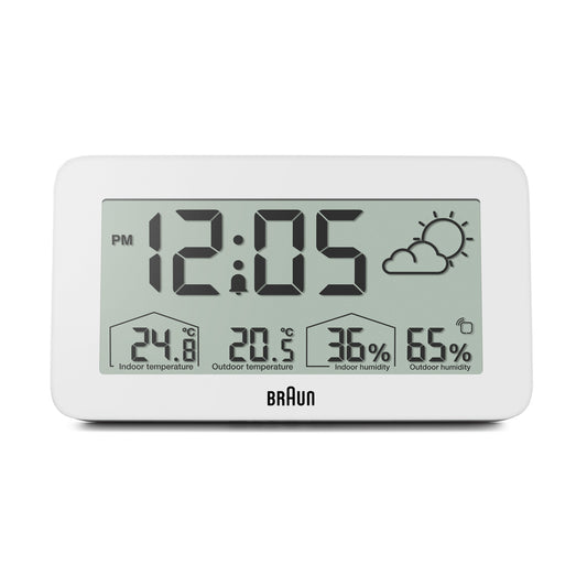 Braun Digital Weather Station Clock White