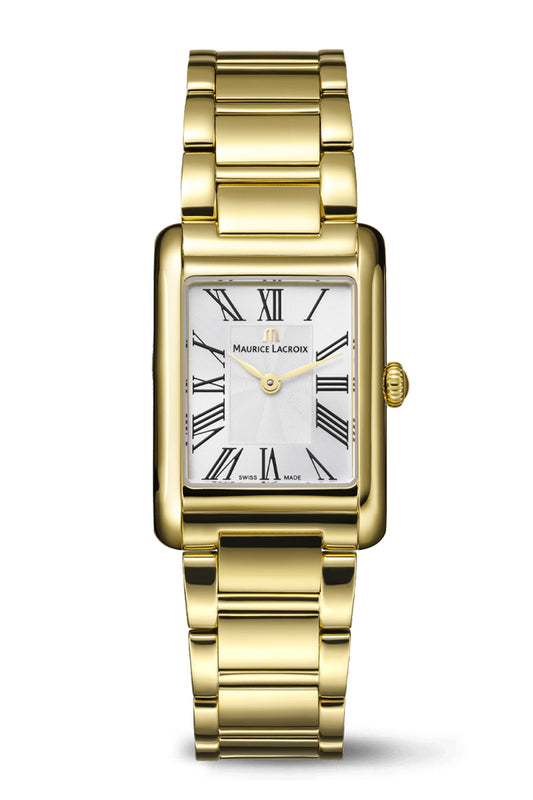 Maurice Lacroix Fiaba Square 24mm Gold Stainless Steel Strap Watch