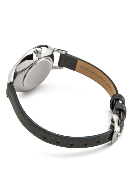 French Connection 32mm Black Dial Black Leather Strap Watch