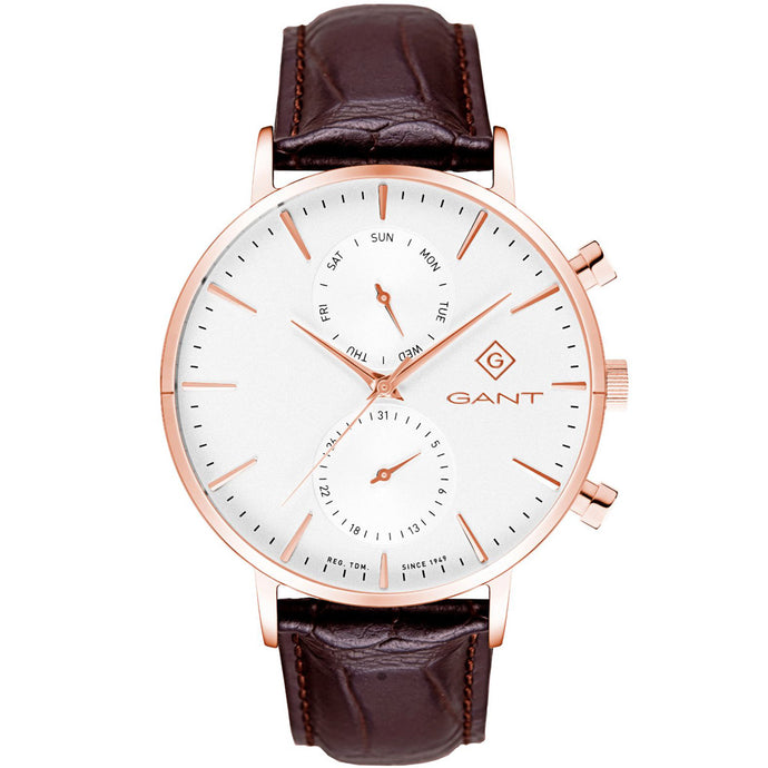 Gant Park Hill Day Date II IPR White Dial Black Leather