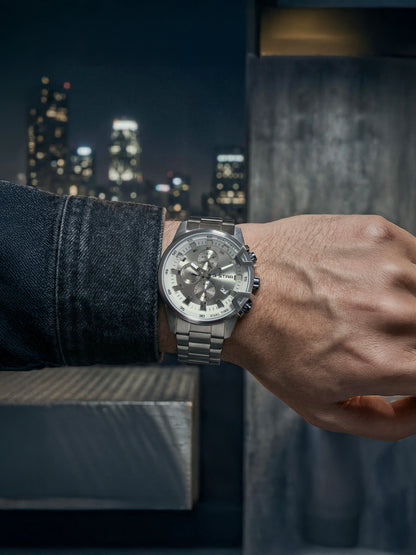G-STAR Bend3D Multifunction Gunmetal Silver Watch