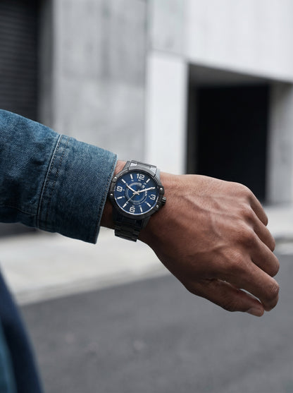 G-STAR Constructed Bold Black and Silver Watch
