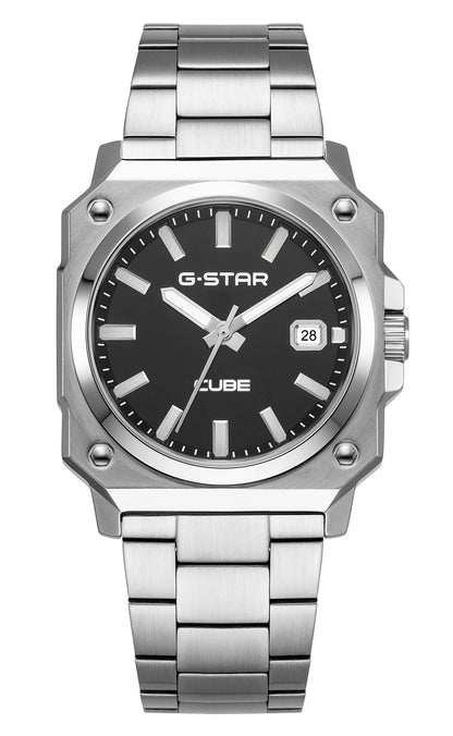 G-STAR Cube Silver Tone Watch