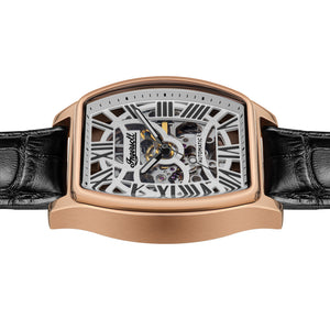 Ingersoll The California Automatic Rose Gold Black Leather Strap Watch