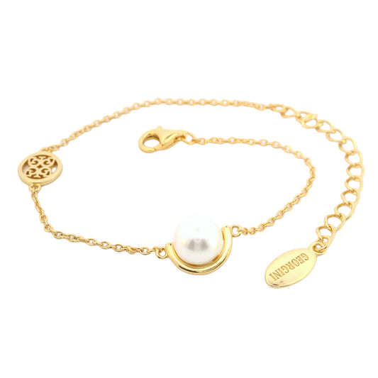 ADAGIO CRESCENT NINE-2-FIVE PEARL BRACELET GOLD 15CM +4CM