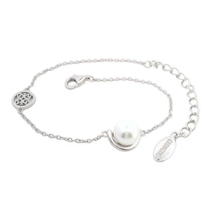 ADAGIO CRESCENT NINE-2-FIVE PEARL BRACELET SILVER 15CM +4CM