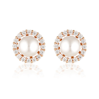 NOEL NIGHTS ESTEEM PEARL EARRINGS ROSE GOLD