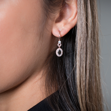 Load image into Gallery viewer, Georgini Noel Nights Sliced Stone Pearl Drop Earrings Rose Gold