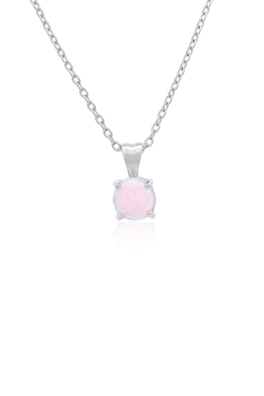 GEORGINI WISTERIA CREATED OPAL PENDANT SILVER
