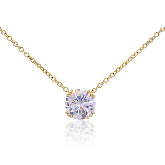GEORGINI ELEGANT ESSENTIALS 6.5MM ROUND HIDDEN HALO PENDANT GOLD