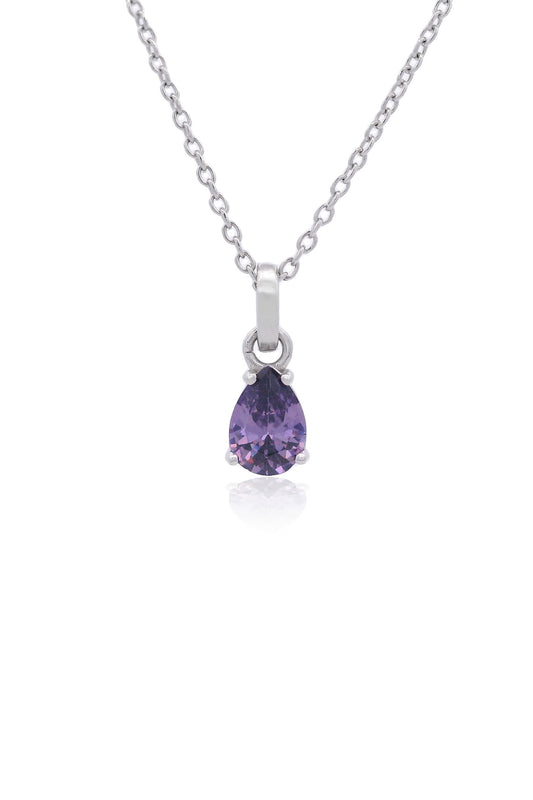 GEORGINI WISTERIA PENDANT AMETHYST CZ SILVER