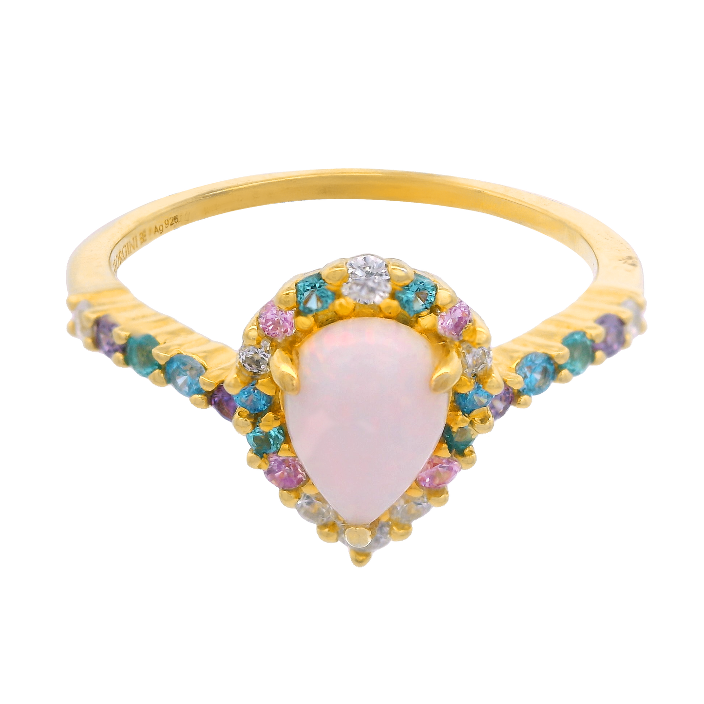 GEORGINI WISTERIA CREATED OPAL FLORIBUNDA RING GOLD