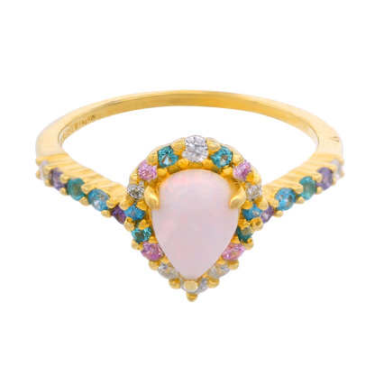 GEORGINI WISTERIA CREATED OPAL FLORIBUNDA RING GOLD