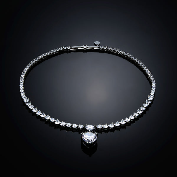 Chiara Ferragni Infinity Love Silver and White Heart Cubic Zirconia Necklace