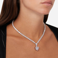 Load image into Gallery viewer, Chiara Ferragni Infinity Love Silver and White Heart Cubic Zirconia Necklace