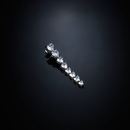 Chiara Ferragni Infinity Love Silver and White Heart Cubic Zirconia Earring (Single Earring Only)