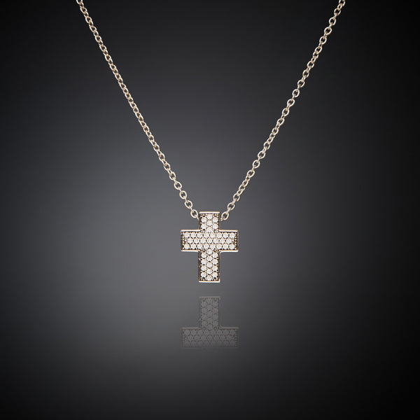Chiara Ferragni Croci White Zirconia Small Cross Pendant Necklace