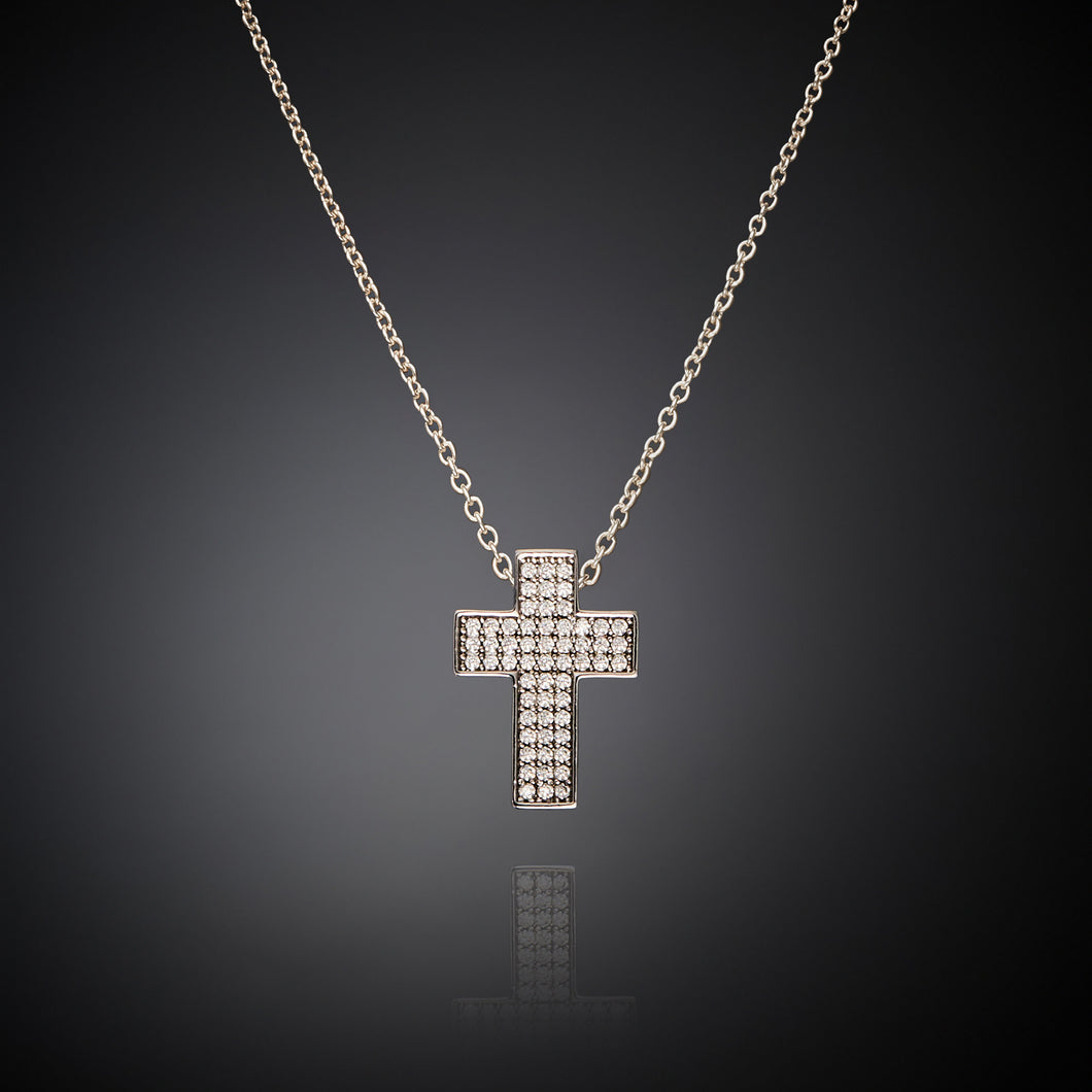 Chiara Ferragni Croci White Zirconia Cross Pendant Necklace