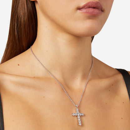 Chiara Ferragni Croci White Zirconia Bold Cross Pendant Necklace