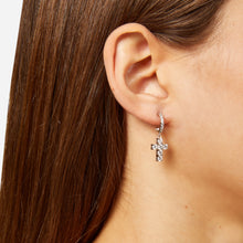 Load image into Gallery viewer, Chiara Ferragni Croci White Zirconia Bold Cross Earrings