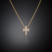 Load image into Gallery viewer, Chiara Ferragni Croci White Zirconia Small Cross Pendant in Gold Necklace