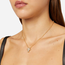 Load image into Gallery viewer, Chiara Ferragni Croci White Zirconia Small Cross Pendant in Gold Necklace