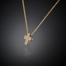 Load image into Gallery viewer, Chiara Ferragni Croci White Zirconia Small Cross Pendant in Gold Necklace