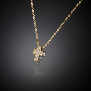 Chiara Ferragni Croci White Zirconia Small Cross Pendant in Gold Necklace