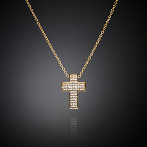 Chiara Ferragni Croci White Zirconia Cross Pendant in Gold Necklace